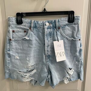 NWT Zara sz 8 high-rise jean shorts